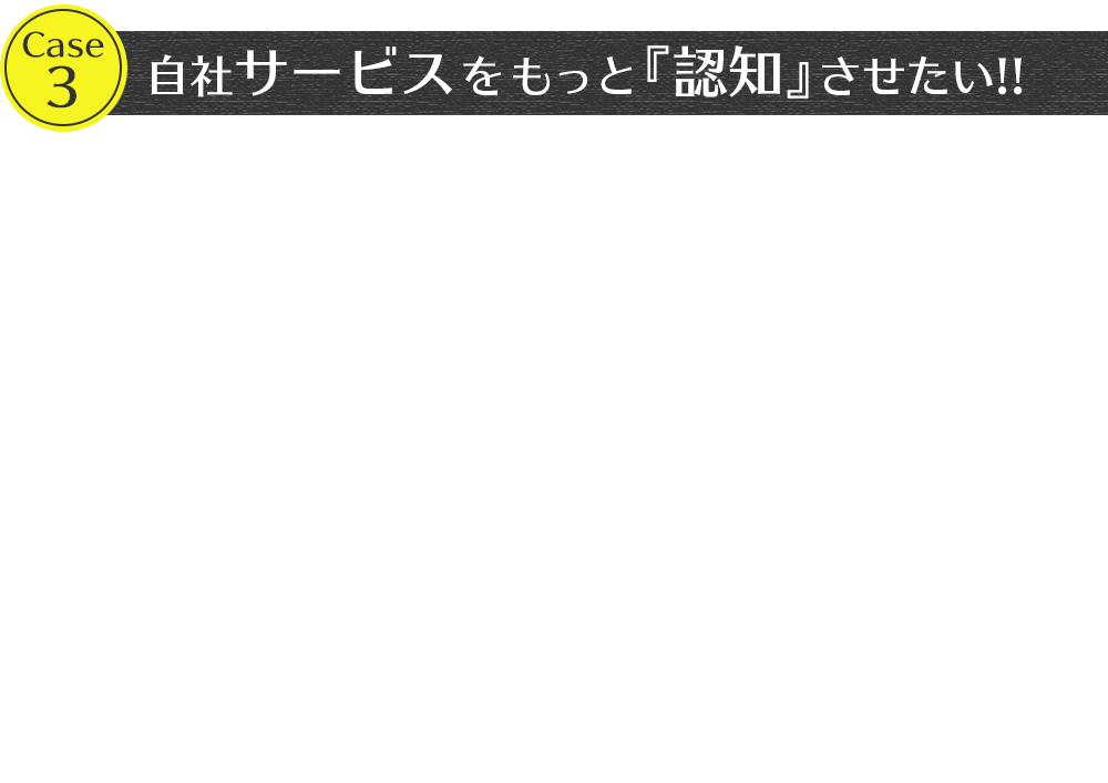 Case3自社サービスをもっと『認知』させたい!!